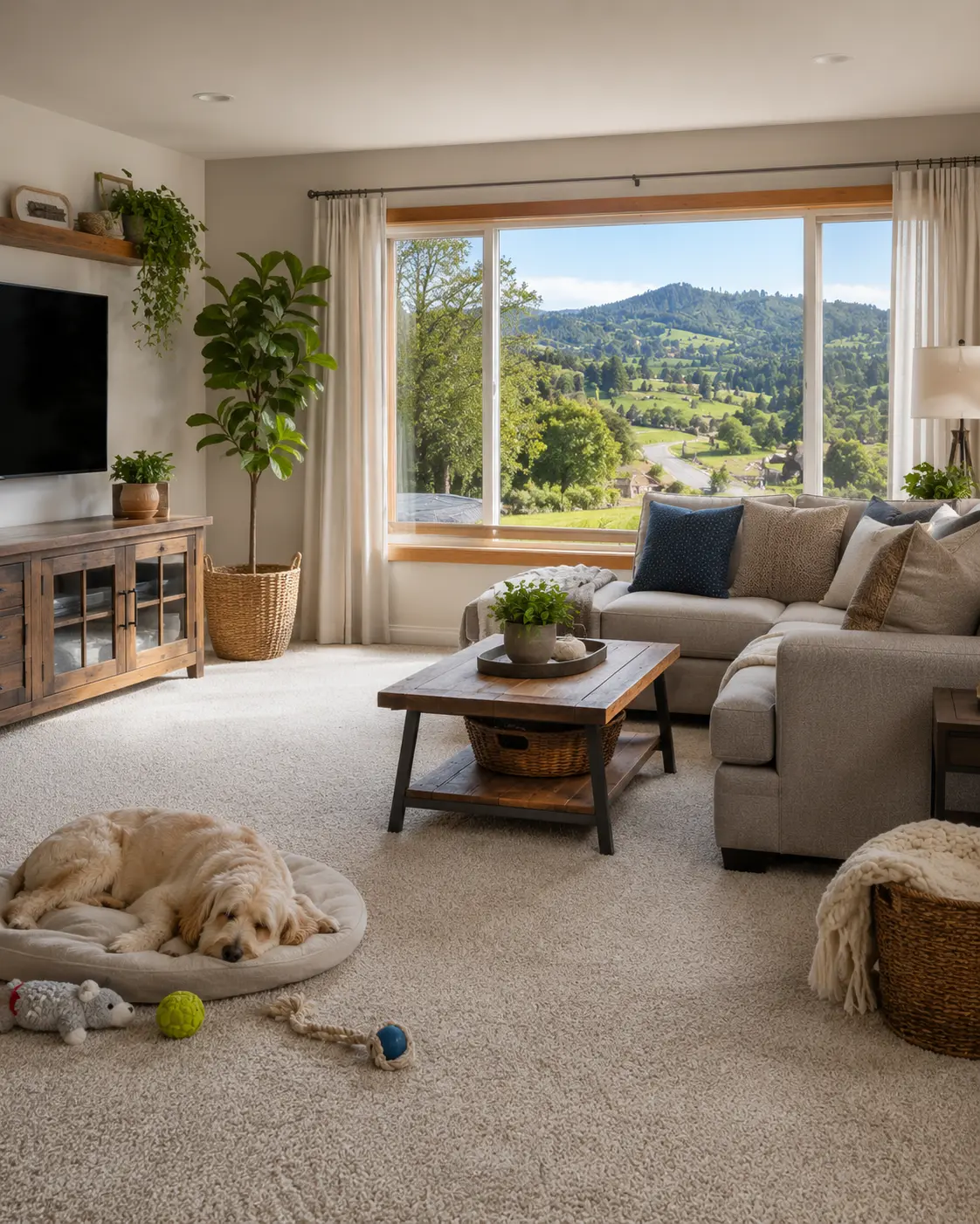 Professional carpet cleaning in a family home in Eagle Point Oregon