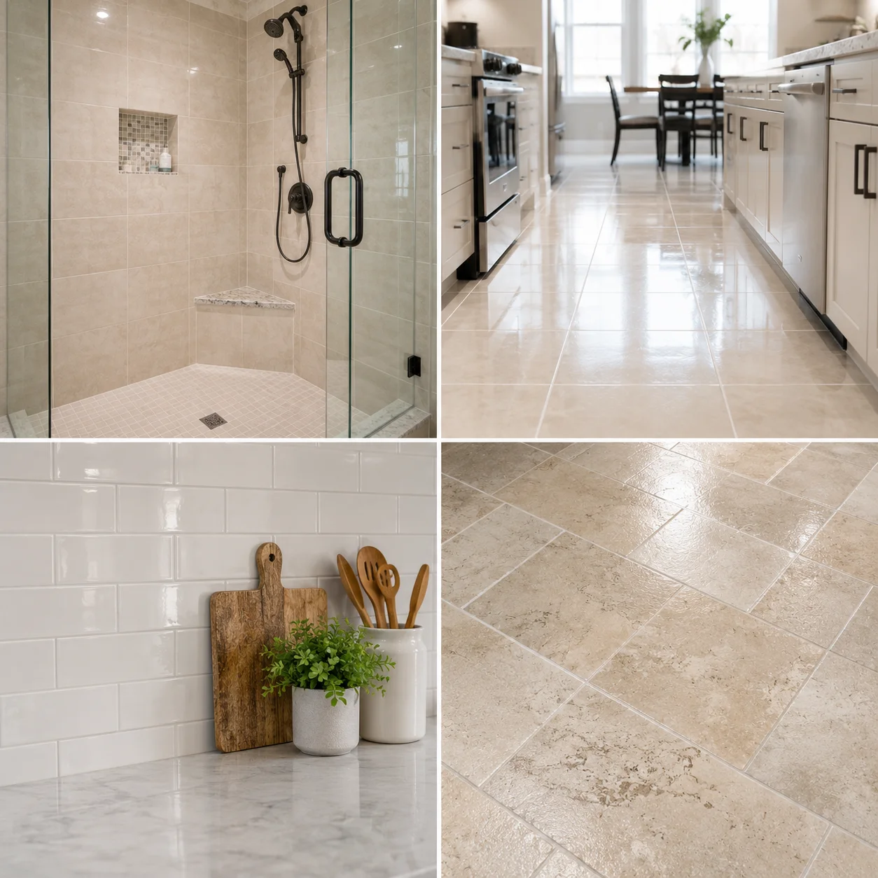 Tile and grout surfaces we clean in Medford Oregon